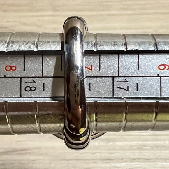 Designer Signed AE Sterling Silver & 14K Gold Open Work Ring, Size 7, 8.1g - Picture 10 of 10